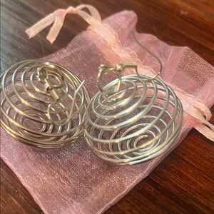 Elegant Silver Wire Sphere Earrings